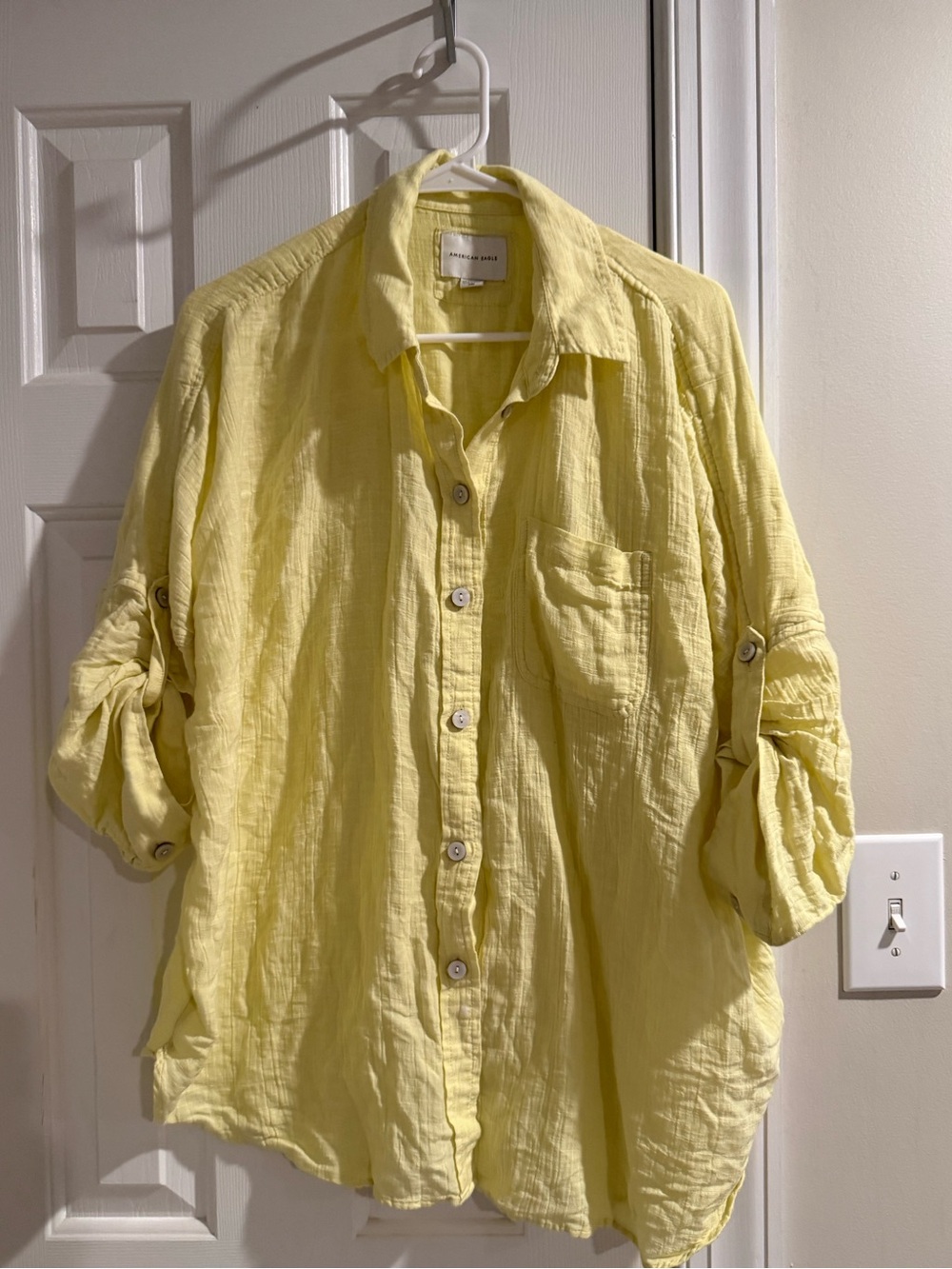 American Eagle Oversized Yellow Shirt